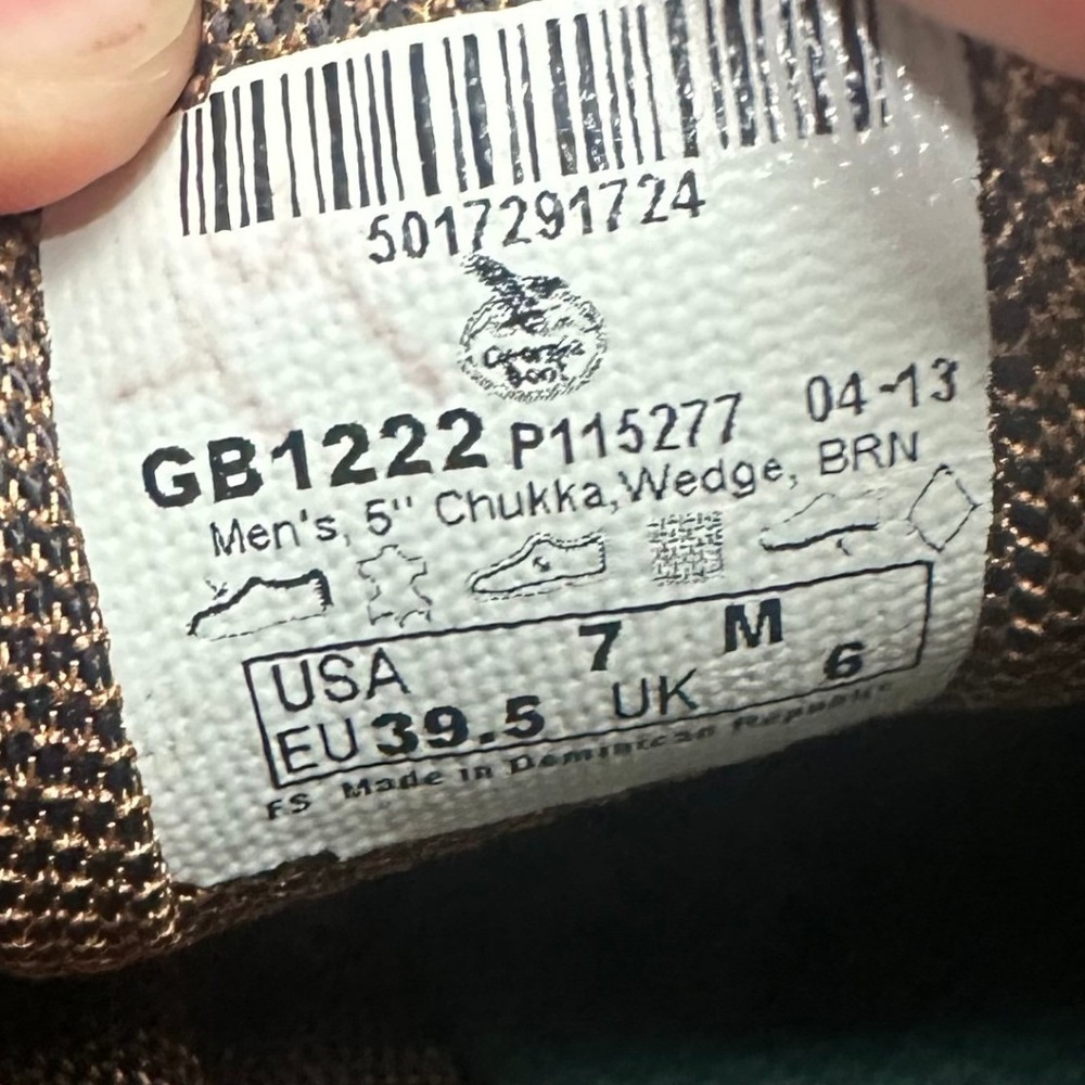 Georgia Boot Mens GB1222 5 Inch Chukka Wedge Brown Leather Boots Size 7 M - Picture 11 of 12